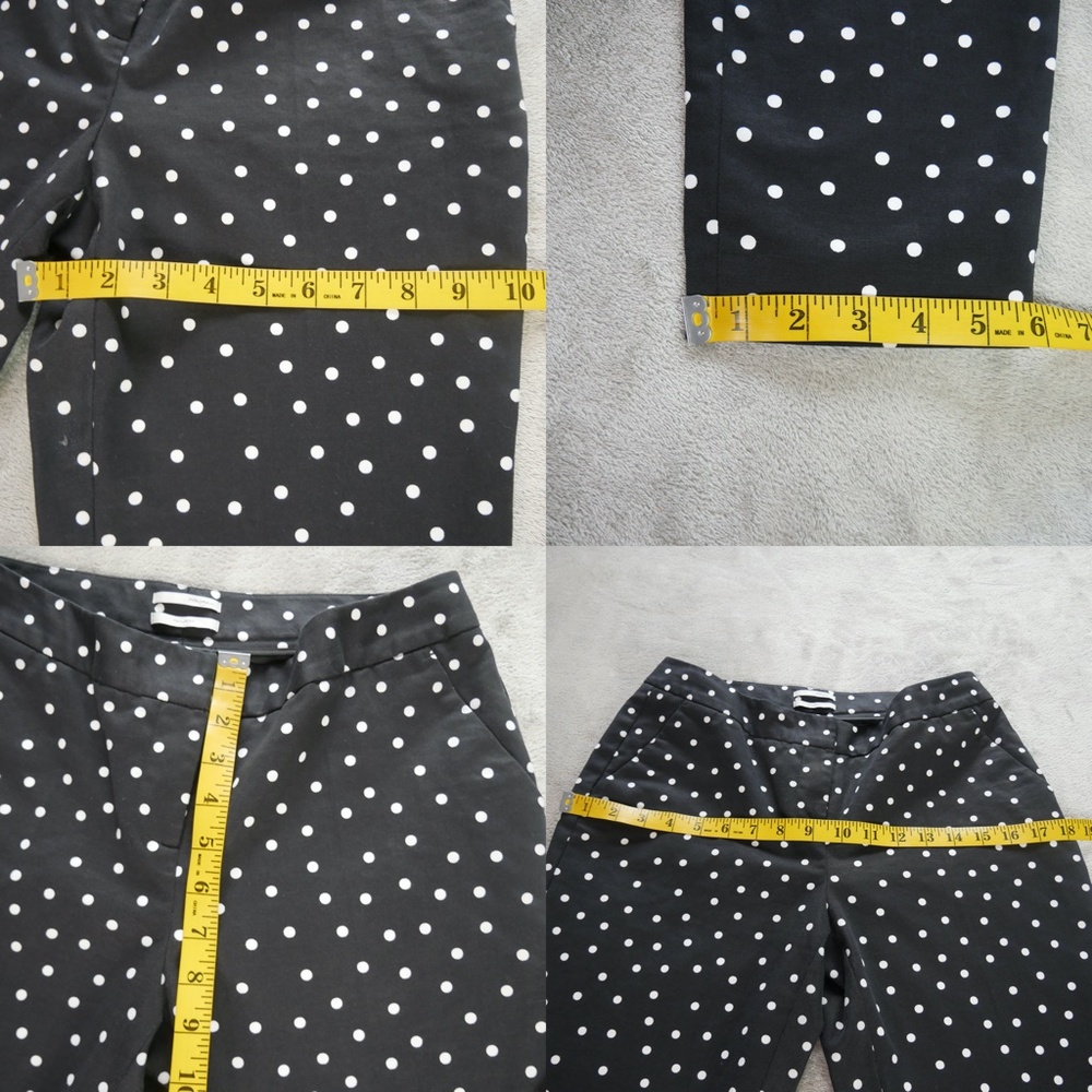 Halogen Taylor Fit Womens 4 Petite Black White Polka Dot Pants - Picture 8 of 11